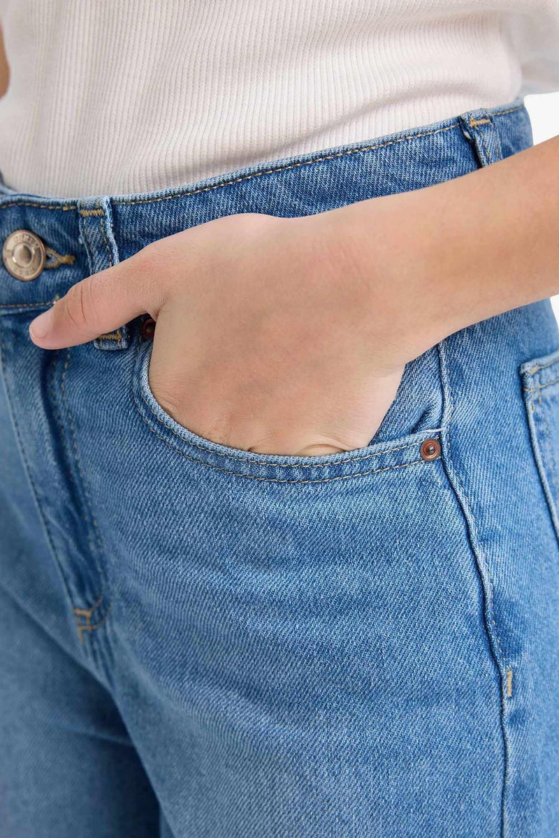 DeFacto Blue Girl Girl 90's Wide Leg Wide Leg Jeans Casual - Image 4